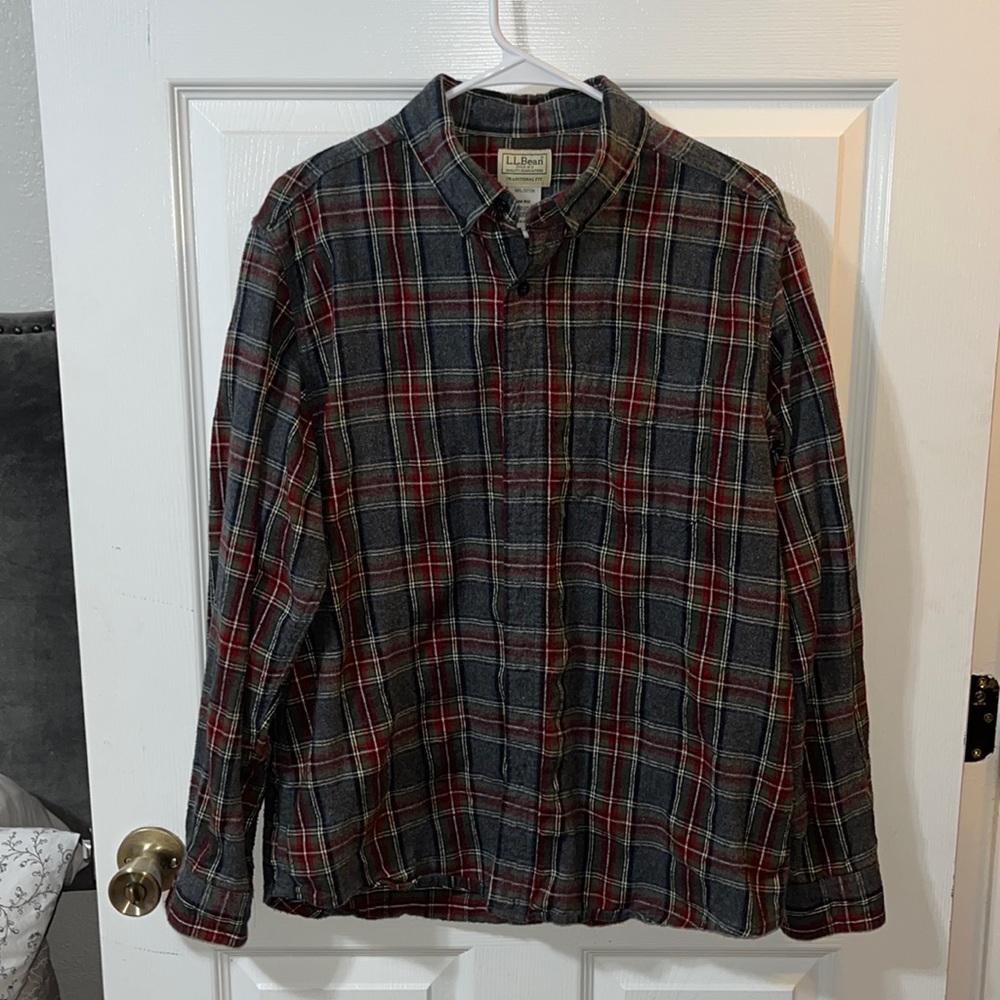 L.L. Bean Men's Scotch Plaid Flannel Shirt, Traditional Fit